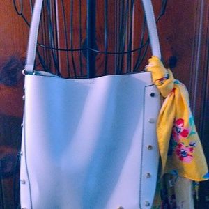 White Shoulder Bag yellow multi colored